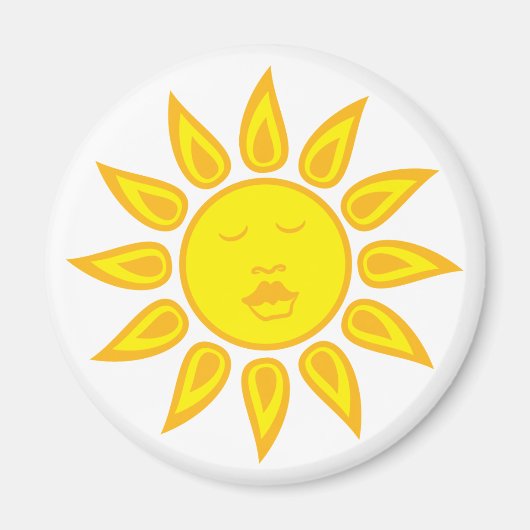 Sonne mit Gesichtsmagnet Magnet (Vorne)