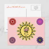 Sonne mit Kreuz Postkarte (Vorne/Hinten)