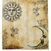 Sonne mit Mond und Pegasus Duschvorhang (Vorderseite)
