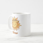Sonne mit Sombrero lächeln - Sonnenfiesta Doodle Kaffeetasse (Vorderseite Links)