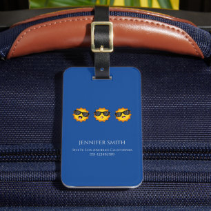 Sonne mit Sonnenbrille Happy Emoji Faces Personali Gepäckanhänger