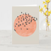 Sonne mit Vogelschloss Karte (Gelbe Blume)