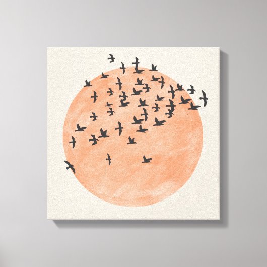 Sonne mit Vogelschloss Leinwanddruck (Vorderseite)