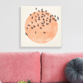 Sonne mit Vogelschloss Leinwanddruck (Insitu (Wohnzimmer))