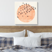 Sonne mit Vogelschloss Leinwanddruck (Insitu (Schlafzimmer))