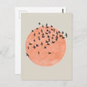 Sonne mit Vogelschloss Postkarte (Vorne/Hinten)