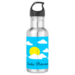 Sonne mit Wolken lächeln: Edelstahlflasche