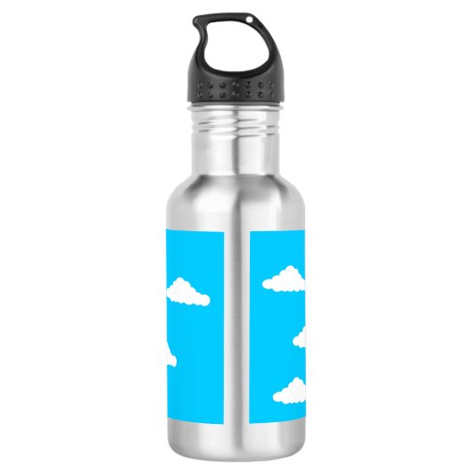 Sonne mit Wolken lächeln: Edelstahlflasche (Rückseite)