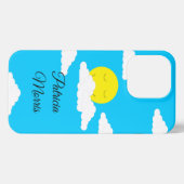 Sonne mit Wolken lächeln: Türkis iPhone Hülle (Rückseite (Horizontal))