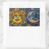 Sonne Mond Dualität Rechteckiger Aufkleber (Tasche)