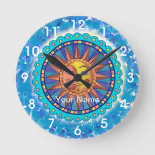 Sonne Mond Gesicht Uhr