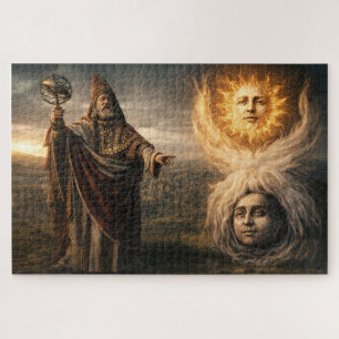 Sonne, Mond, Hermes Trismegistus Astrologie Puzzle
