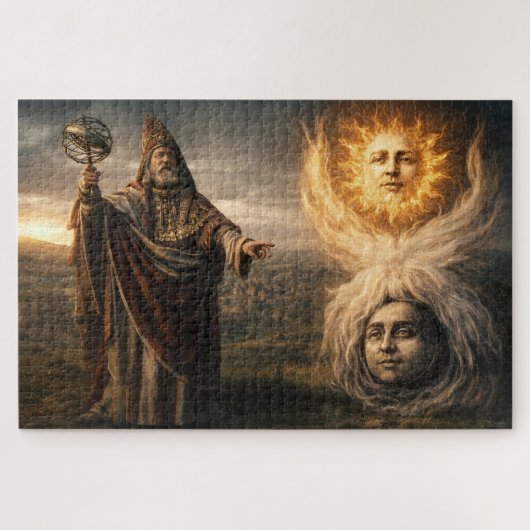 Sonne, Mond, Hermes Trismegistus Astrologie Puzzle (Horizontal)