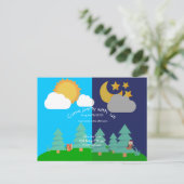 Sonne&Mond im Wald Geburtstagsfeier Postkarte (Stehend Vorderseite)