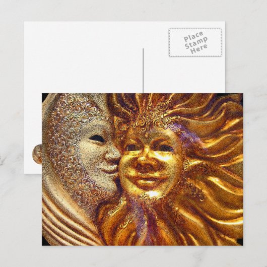 Sonne, Mond, Kuss Postkarte (Vorne/Hinten)