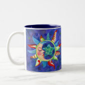 SONNE, MOND & STARS VON SHARON SHARPE ZWEIFARBIGE TASSE (Links)