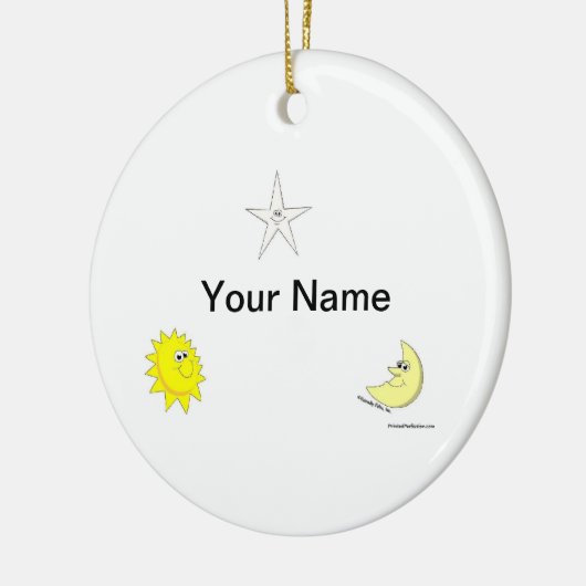 Sonne, Mond, Sterne Keramikornament (Links)