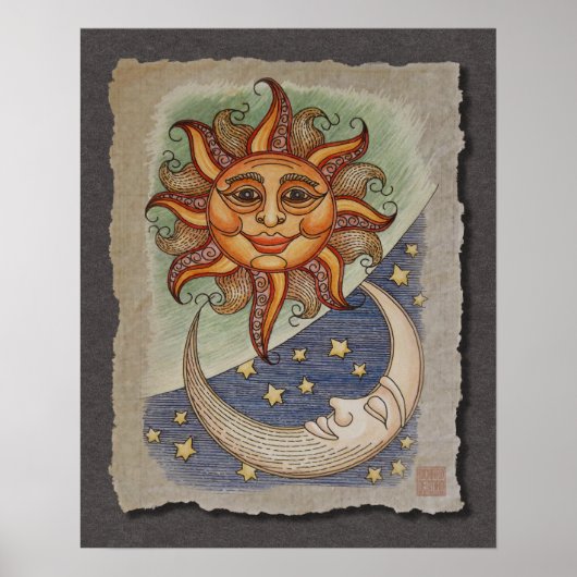 Sonne Mond & Sterne Poster (Vorne)
