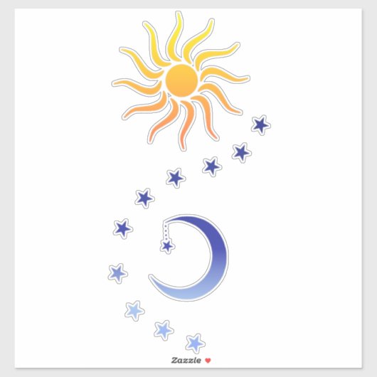 Sonne, Mond und Sterne Aufkleber (Blatt)