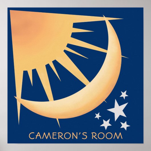 Sonne, Mond und Sterne Dekoratives Plakat (Vorne)