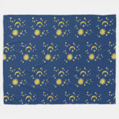 Sonne, Mond und Sterne Fleecedecke (Vorderseite (Horizontal))
