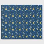 Sonne, Mond und Sterne Geschenkpapier (Flach)