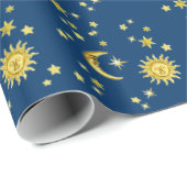 Sonne, Mond und Sterne Geschenkpapier (Rolleneckpunkt)