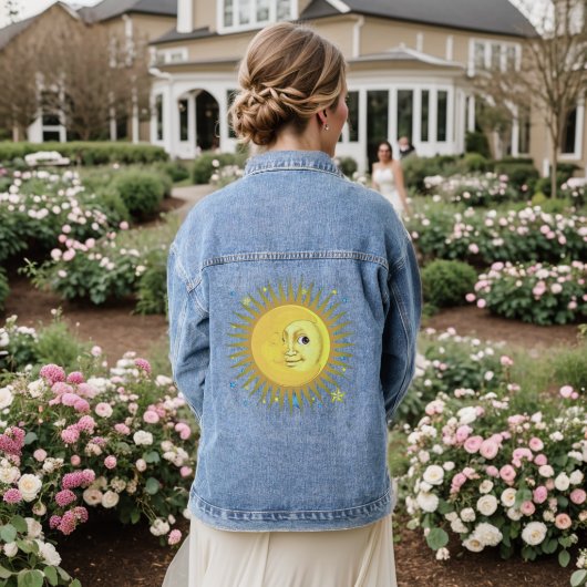 Sonne, Mond und Sterne Jeansjacke (Hochzeit Rückseite)