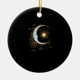 Sonne Mond Vintage 90er Hexe Whimsigoth Ästhetik Keramik Ornament