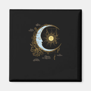 Sonne Mond Vintage 90er Hexe Whimsigoth Ästhetik Magnet
