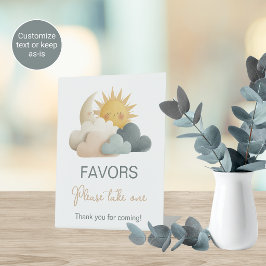 Sonne Mond Wolken Baby Shower Favor Tischschild Sockelschild