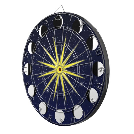 Sonne, Mondphasen und Sterne Dartscheibe (Vorderseite rechts)
