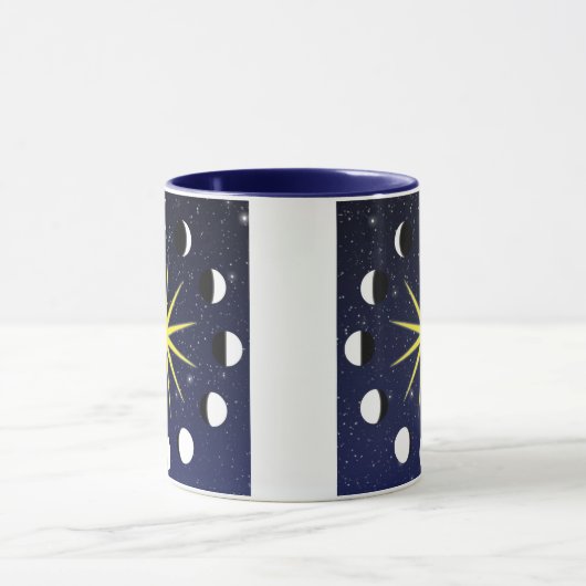 Sonne, Mondphasen und Sterne Tasse (Zentrum)