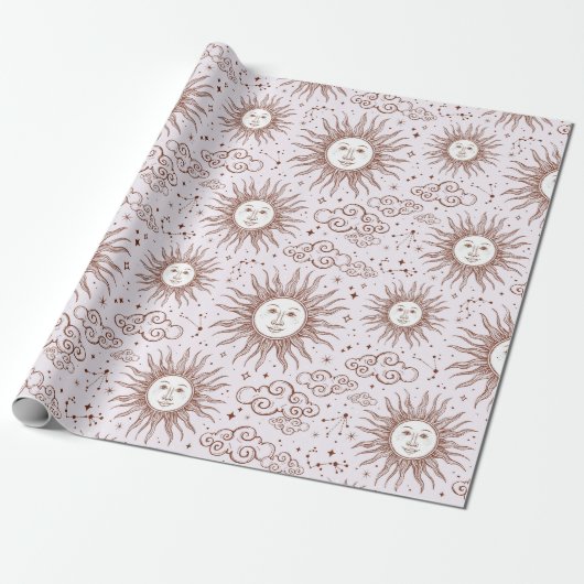 Sonne Muster Geschenkpapier (Ungerollt)