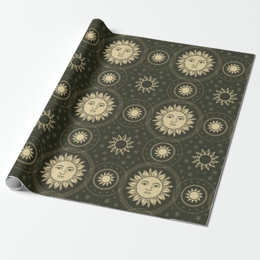 Sonne-Muster Geschenkpapier (Ungerollt)