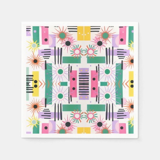 Sonne Muster whimsical Serviette (Vorderseite)