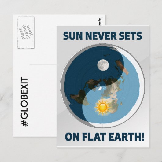 Sonne Nie Sets auf flacher Erde! Postkarte (Vorne/Hinten)