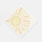 Sonne Orangelbe Punkte Sommer Wasserfarbe Serviette (Ecke)