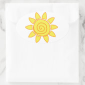 Sonne Ovaler Aufkleber (Tasche)