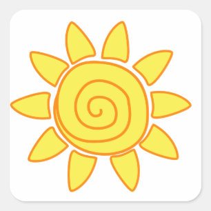 Sonne Quadratischer Aufkleber