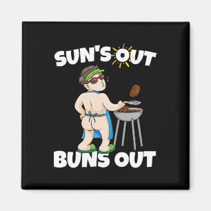 Sonne raus, Po raus I Rbecue gezogener Schweinebra Magnet