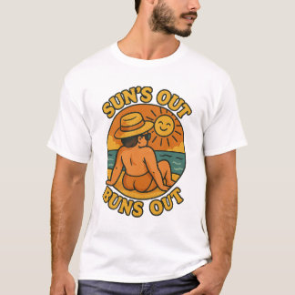 Sonne raus, Po raus Lustiges Sommer Strand Shirt
