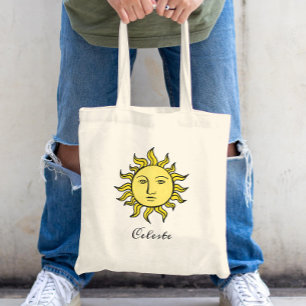 Sonne Retro-Magie Vintage personalisierte Himmelsk Tragetasche