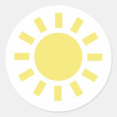 Sonne: Retro-Wettersymbol Runder Aufkleber (Vorderseite)