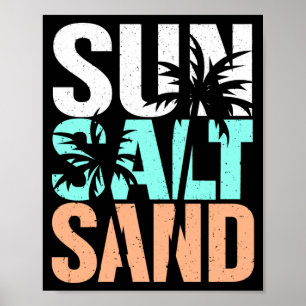 Sonne Salz Sand lustiger Sommer Strand Urlaub Palm Poster