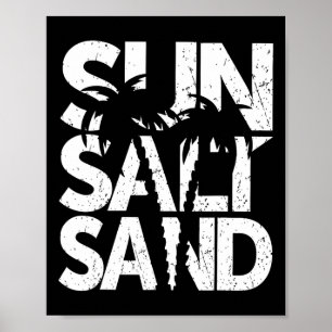Sonne Salz Sand Palme Baum Hawaii Strand Sommer Ur Poster