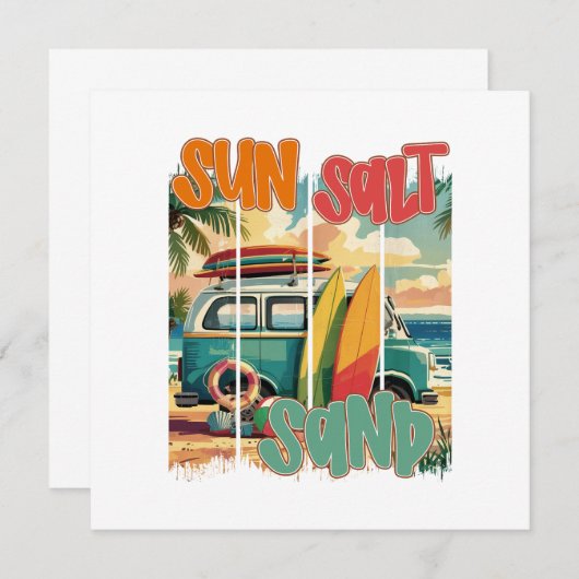 Sonne, Salz, Sand - Retro Beach Vibes (Vorne/Hinten)