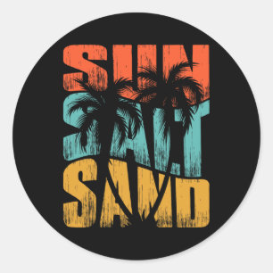 Sonne Salz Sand Strand Sonnenuntergang Sommer Urla Runder Aufkleber