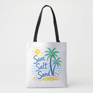Sonne Salz Sand – Tropischer Strand Palmenbaum Som Tasche