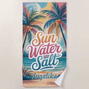 Sonne Salz Wasser Minimalist Strand Leben Ozean Strandtuch